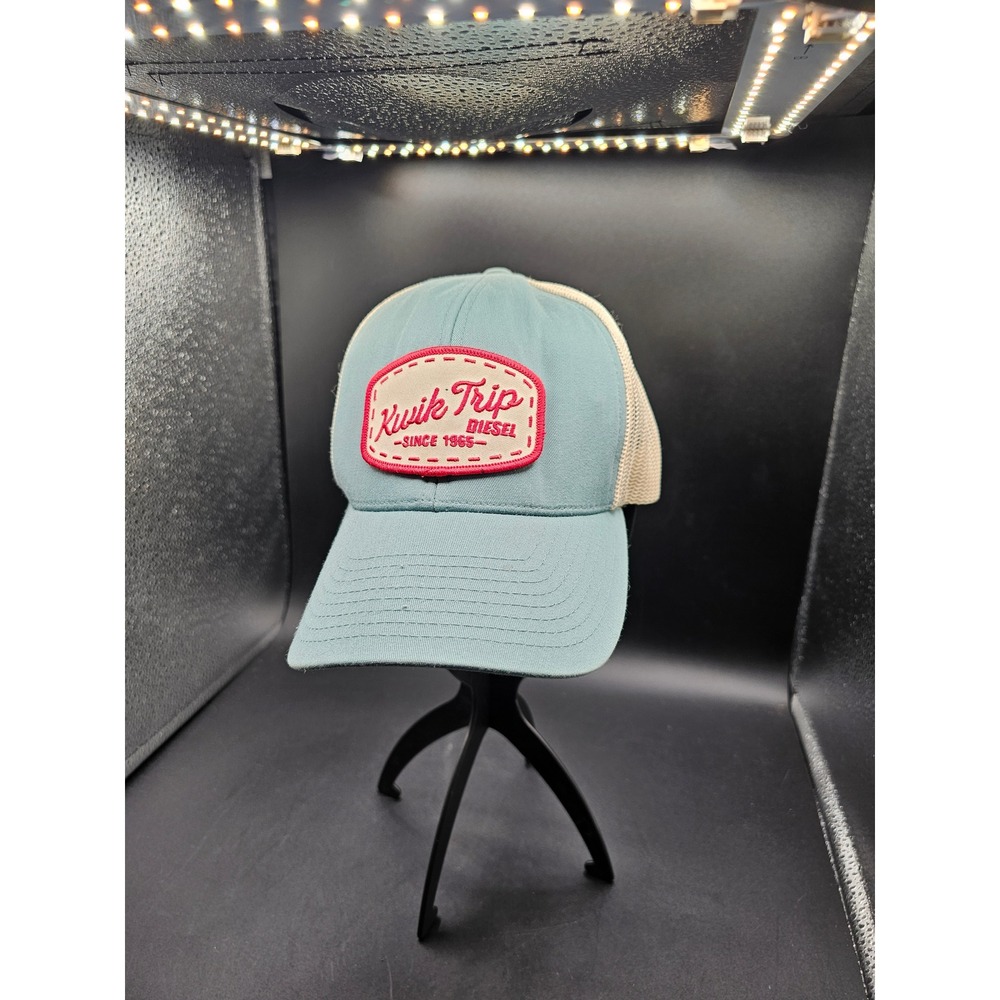 Pacific Headwear Kwik Trip Diesel Trucker Hat Blue Cream Snapback Cap 104C